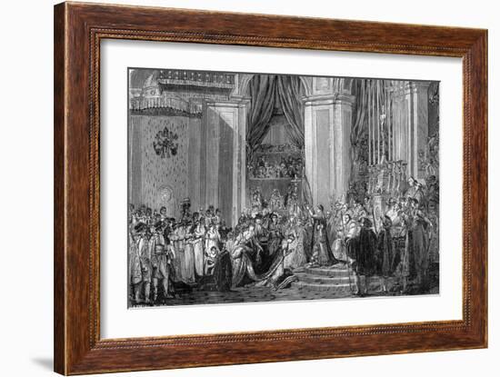 Napoleon Crowns Empress Josephine, Notre Dame, Paris, 2nd December 1804 (1882-188)-Jacques Louis David-Framed Giclee Print