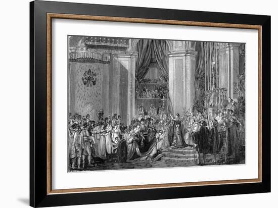 Napoleon Crowns Empress Josephine, Notre Dame, Paris, 2nd December 1804 (1882-188)-Jacques Louis David-Framed Giclee Print