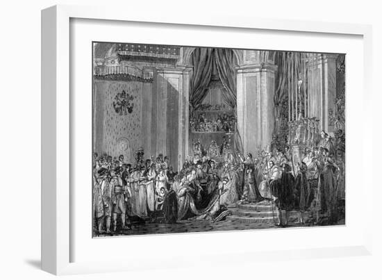 Napoleon Crowns Empress Josephine, Notre Dame, Paris, 2nd December 1804 (1882-188)-Jacques Louis David-Framed Giclee Print