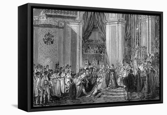 Napoleon Crowns Empress Josephine, Notre Dame, Paris, 2nd December 1804 (1882-188)-Jacques Louis David-Framed Premier Image Canvas