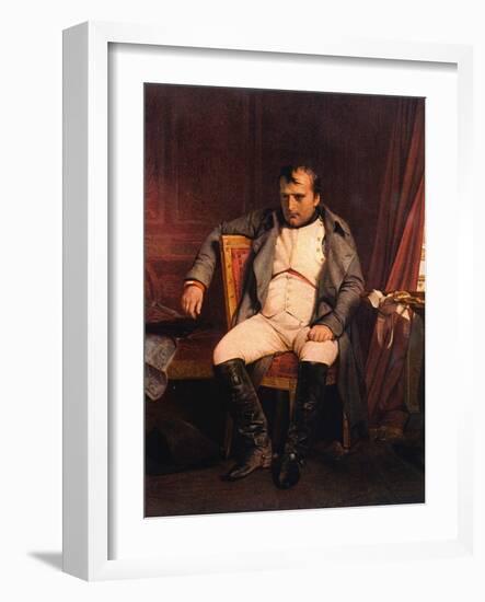 Napoleon Emperor Defeated at Fontainebleau 1814-Paul Hippolyte Delaroche-Framed Photographic Print