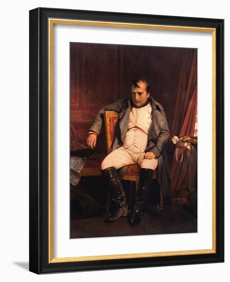 Napoleon Emperor Defeated at Fontainebleau 1814-Paul Hippolyte Delaroche-Framed Photographic Print