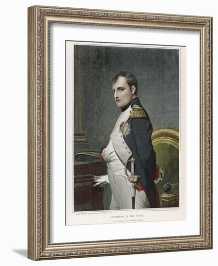 Napoleon Emperor of France in His Study Circa 1807-Paul Hippolyte Delaroche-Framed Photographic Print