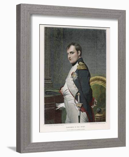 Napoleon Emperor of France in His Study Circa 1807-Paul Hippolyte Delaroche-Framed Photographic Print