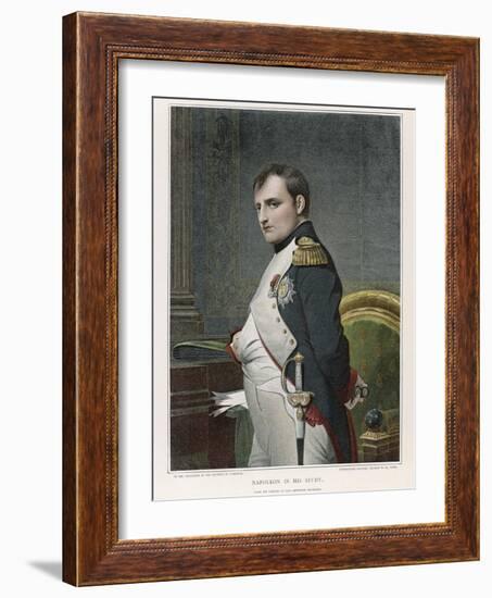 Napoleon Emperor of France in His Study Circa 1807-Paul Hippolyte Delaroche-Framed Photographic Print