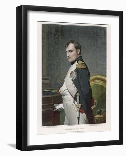 Napoleon Emperor of France in His Study Circa 1807-Paul Hippolyte Delaroche-Framed Photographic Print