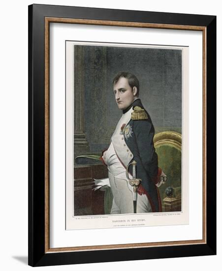 Napoleon Emperor of France in His Study Circa 1807-Paul Hippolyte Delaroche-Framed Photographic Print