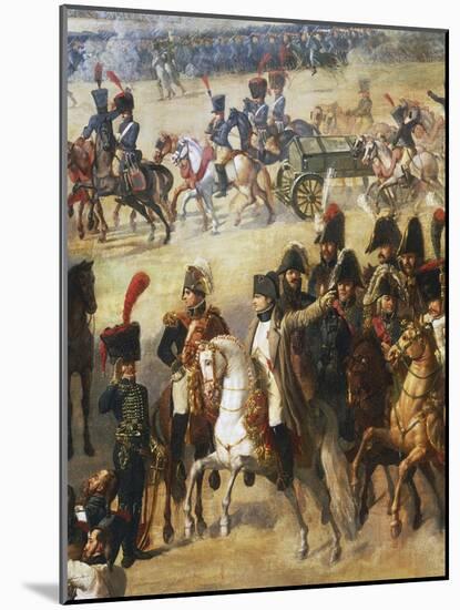 Napoleon Giving Orders on Battlefield, Detail from French Army Pulling Down Rosbach Column-Pierre Antoine Augustin Vafflard-Mounted Giclee Print