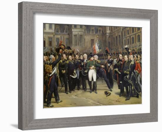 Napoleon I Bidding Farewell toImperial Guard atChateau De Fontainebleau, 20th April 1814-Horace Vernet-Framed Giclee Print