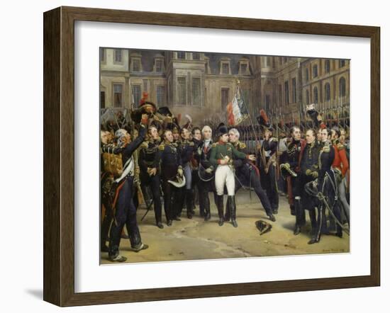 Napoleon I Bidding Farewell toImperial Guard atChateau De Fontainebleau, 20th April 1814-Horace Vernet-Framed Giclee Print