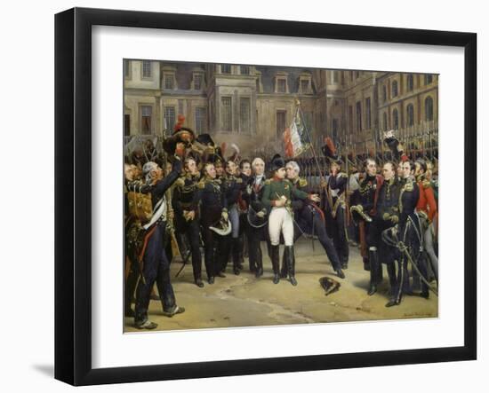 Napoleon I Bidding Farewell toImperial Guard atChateau De Fontainebleau, 20th April 1814-Horace Vernet-Framed Giclee Print