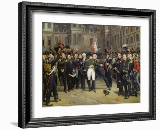 Napoleon I Bidding Farewell toImperial Guard atChateau De Fontainebleau, 20th April 1814-Horace Vernet-Framed Giclee Print