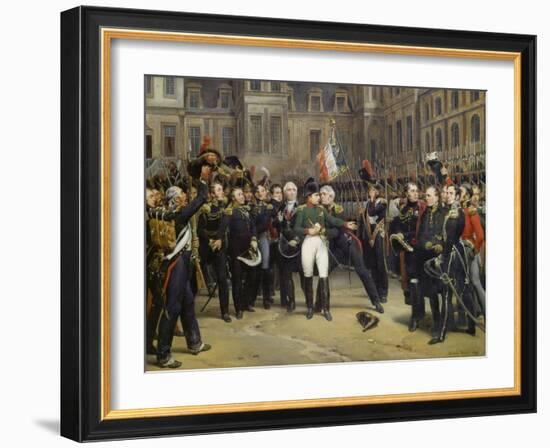 Napoleon I Bidding Farewell toImperial Guard atChateau De Fontainebleau, 20th April 1814-Horace Vernet-Framed Giclee Print