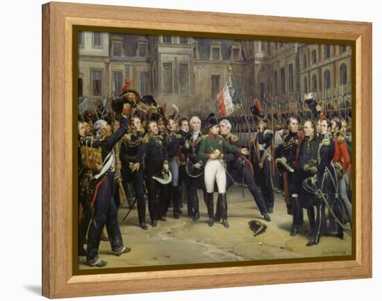 Napoleon I Bidding Farewell toImperial Guard atChateau De Fontainebleau, 20th April 1814-Horace Vernet-Framed Premier Image Canvas