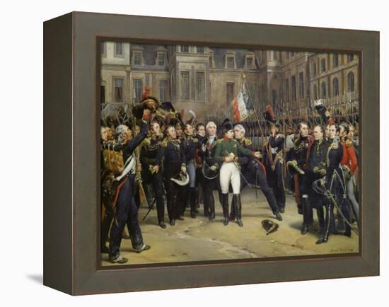 Napoleon I Bidding Farewell toImperial Guard atChateau De Fontainebleau, 20th April 1814-Horace Vernet-Framed Premier Image Canvas