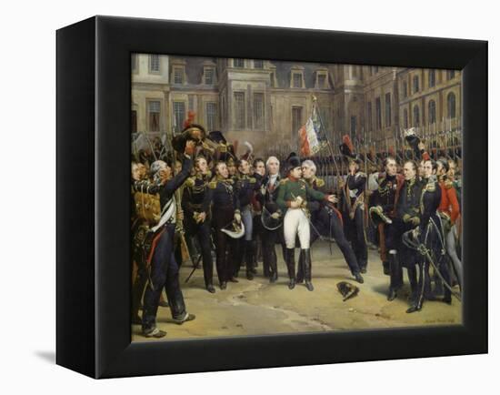 Napoleon I Bidding Farewell toImperial Guard atChateau De Fontainebleau, 20th April 1814-Horace Vernet-Framed Premier Image Canvas