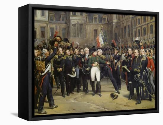 Napoleon I Bidding Farewell toImperial Guard atChateau De Fontainebleau, 20th April 1814-Horace Vernet-Framed Premier Image Canvas