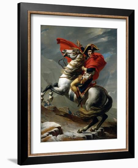 Napoleon I Bonaparte Crossing the St Bernard Pass 1800 by by Jacques-Louis David-null-Framed Giclee Print