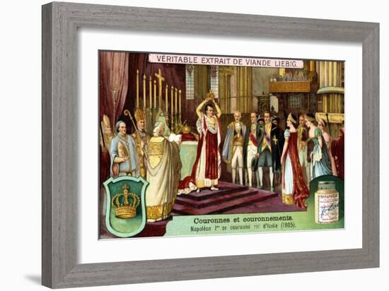 Napoleon I Crowns Himself King of Italy in 1805-null-Framed Giclee Print