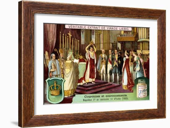 Napoleon I Crowns Himself King of Italy in 1805-null-Framed Giclee Print