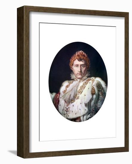 Napoleon I in His Coronation Robe, C1804-Francois Pascal Simon Gerard-Framed Giclee Print