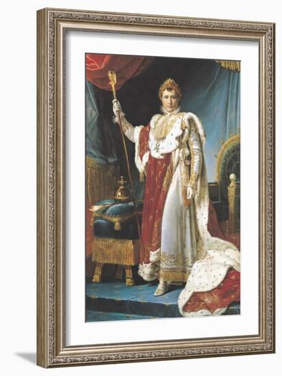 Napoleon I in His Coronation Robe, circa 1804-Francois Gerard-Framed Giclee Print