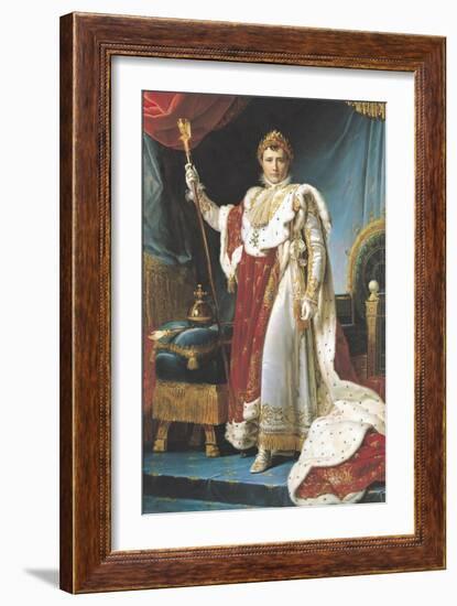 Napoleon I in His Coronation Robe, circa 1804-Francois Gerard-Framed Giclee Print