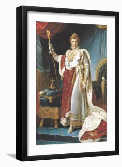 Napoleon I in His Coronation Robe, circa 1804-Francois Gerard-Framed Giclee Print