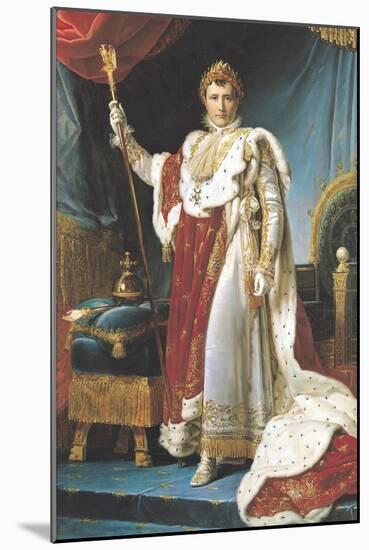 Napoleon I in His Coronation Robe, circa 1804-Francois Gerard-Mounted Giclee Print