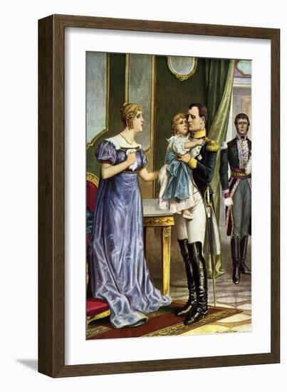 Napoleon I Leaving His Wife Marie Louise and His Son Napoleon, 1930 (Drawing)-Tancredi Scarpelli-Framed Giclee Print