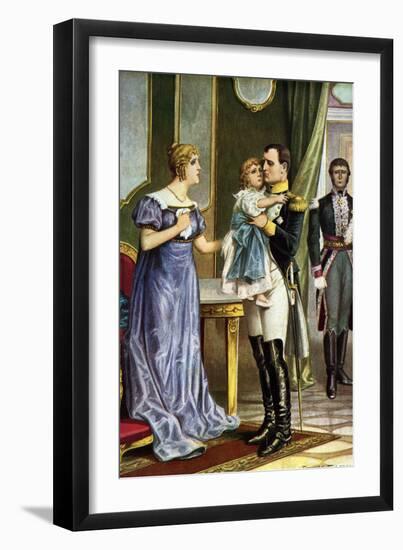 Napoleon I Leaving His Wife Marie Louise and His Son Napoleon, 1930 (Drawing)-Tancredi Scarpelli-Framed Giclee Print