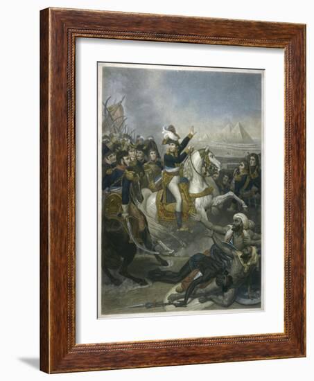 Napoleon I Napoleon at the Battle of the Pyramids-T.w. Huffan-Framed Art Print