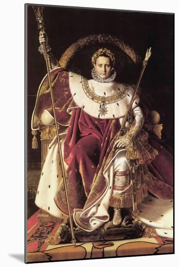 Napoleon I on His Imperial Throne-Jean-Auguste-Dominique Ingres-Mounted Art Print