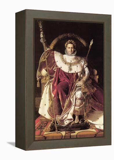 Napoleon I on His Imperial Throne-Jean-Auguste-Dominique Ingres-Framed Stretched Canvas