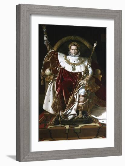 Napoleon I on the Imperial Throne, 1806-Jean-Auguste-Dominique Ingres-Framed Giclee Print