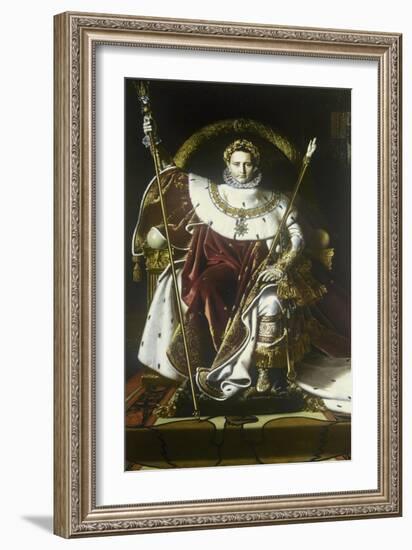 Napoleon I on the Imperial Throne-Jean-Auguste-Dominique Ingres-Framed Art Print