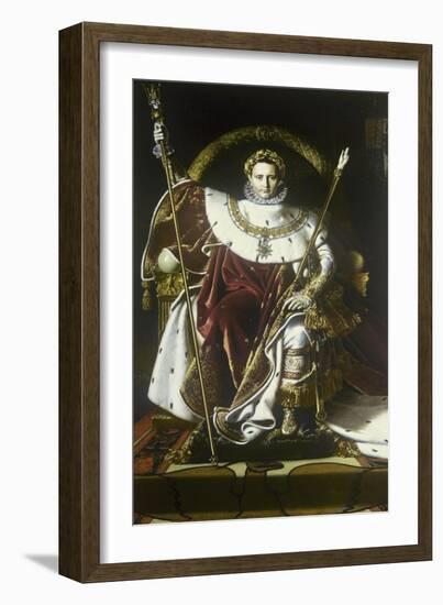 Napoleon I on the Imperial Throne-Jean-Auguste-Dominique Ingres-Framed Art Print