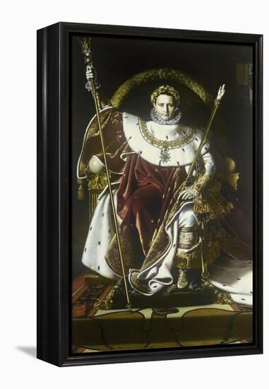 Napoleon I on the Imperial Throne-Jean-Auguste-Dominique Ingres-Framed Stretched Canvas