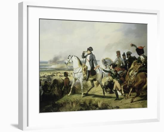 Napoléon Ier à la bataille de Wagram, 6 juillet 1809 (il est accompagné du général Bessières)-Horace Vernet-Framed Giclee Print