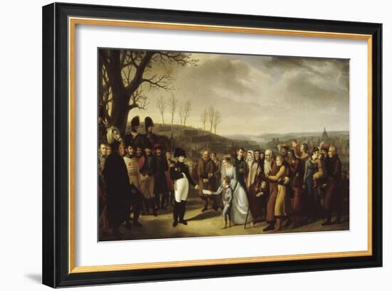 Napoléon Ier accueillant les familles polonaises qui viennent se mettre sous sa protection et-Marie Nicolas Ponce-Camus-Framed Giclee Print