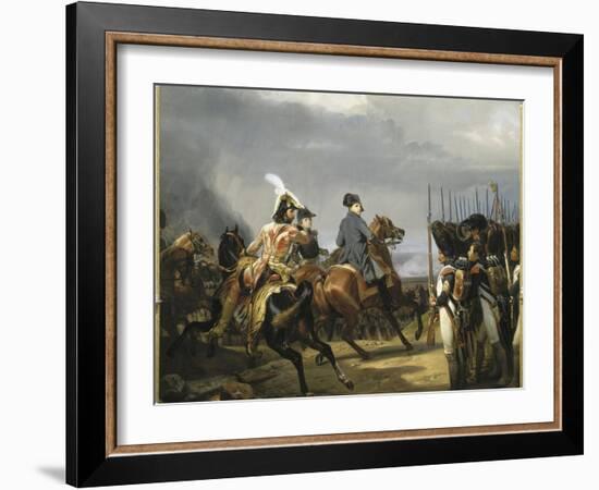 Napoléon Ier passant devant les troupes à la bataille d'Iena, 14 octobre 1806 (bataille contre-Horace Vernet-Framed Giclee Print