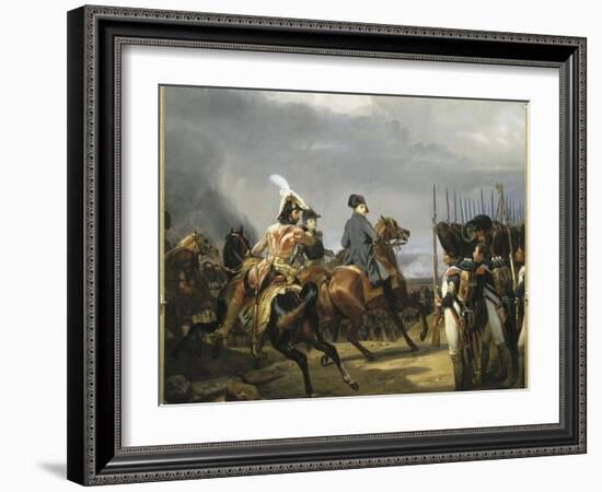 Napoléon Ier passant devant les troupes à la bataille d'Iena, 14 octobre 1806 (bataille contre-Horace Vernet-Framed Giclee Print