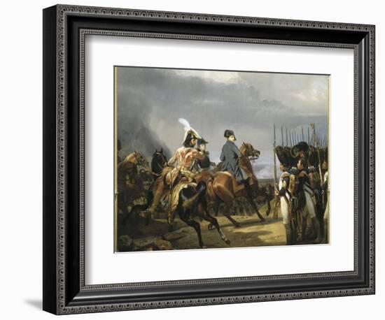 Napoléon Ier passant devant les troupes à la bataille d'Iena, 14 octobre 1806 (bataille contre-Horace Vernet-Framed Giclee Print