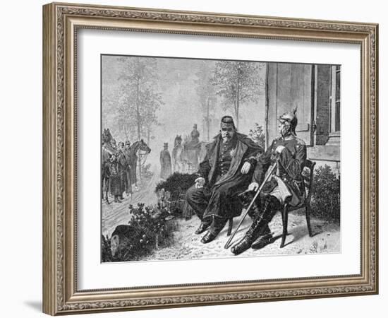 Napoleon III and Bismarck on the Morning after the Battle of Sedan, 1870-W^ Camphausen-Framed Giclee Print