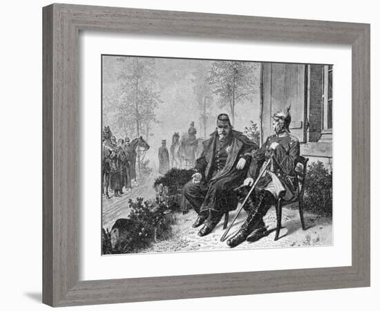 Napoleon III and Bismarck on the Morning after the Battle of Sedan, 1870-W^ Camphausen-Framed Giclee Print