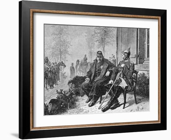 Napoleon III and Bismarck on the Morning after the Battle of Sedan, 1870-W^ Camphausen-Framed Giclee Print