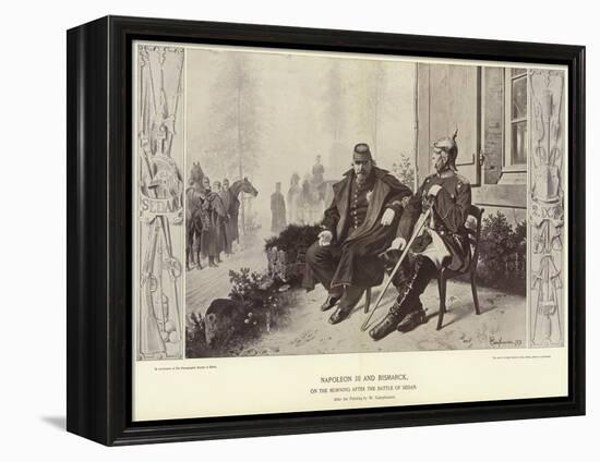 Napoleon III and Bismarck on the Morning after the Battle of Sedan-Wilhelm Camphausen-Framed Premier Image Canvas