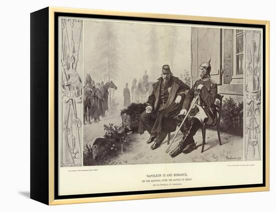 Napoleon III and Bismarck on the Morning after the Battle of Sedan-Wilhelm Camphausen-Framed Premier Image Canvas