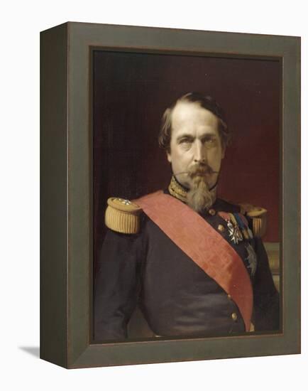 Napoléon III, en uniforme de général de Division, dans son Grand Cabinet aux Tuileries, en 1862-Hippolyte Flandrin-Framed Premier Image Canvas