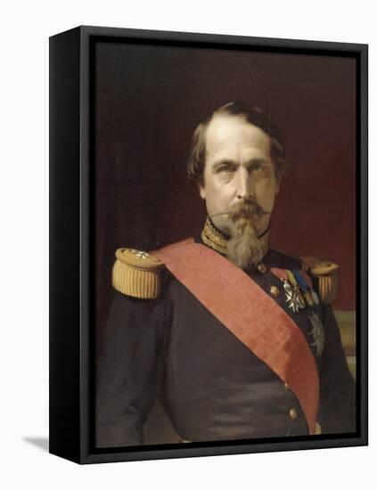 Napoléon III, en uniforme de général de Division, dans son Grand Cabinet aux Tuileries, en 1862-Hippolyte Flandrin-Framed Premier Image Canvas